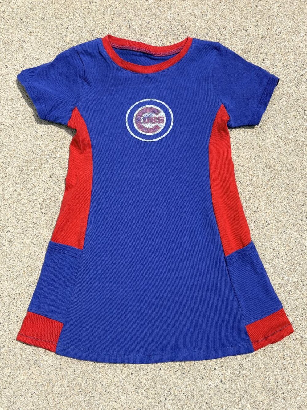 Chicago Cubs MLB Baseball Handmade reworked toddler 2t tunic t shirt dress